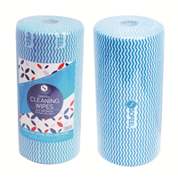 Sofeel Original Microfibre Heavy Duty Super Cleaning Wipes, 30cm Width, Perforated Every 50cm, HACCP, Blue, 85 Cloths/Roll, Loose Roll Roll