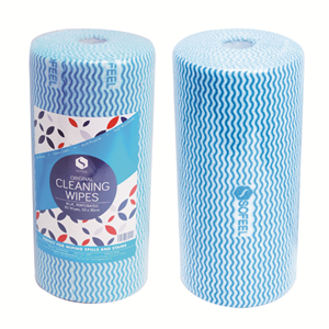 Sofeel Original Microfibre Heavy Duty Super Cleaning Wipes, 30cm Width, Perforated Every 50cm, HACCP, Blue, 85 Cloths/Roll, Loose Roll Roll