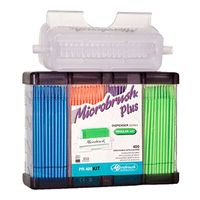 Microbrush Plus Dispenser Kit, Regular, Purple/Peach/Blue/Green, 400/Kit Box