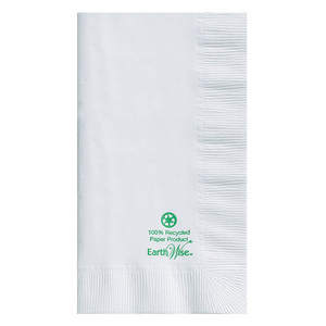 Earthwise Luncheon Serviette Napkins, 1-Ply, White, 200/Pack, Loose Pack