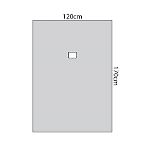 Multigate Paediatric Drape with Adhesive Rectangular Aperture, Clear, PE, 120cm x 170cm, Sterile, 50 Pieces/Carton