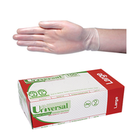 Universal Vinyl Gloves, Recyclable, 5.5g, Low Powder, Large, Blue, HACCP Grade, 100/Box Box