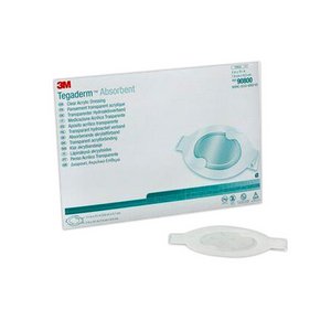 3M Tegaderm Transparent Acrylic Dressing, Absorbent, Small Oval, 7.6 x 9.5cm, 5/Box Box