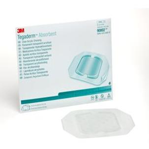3M Tegaderm Transparent Acrylic Dressing, Absorbent, Small Square, 14.9 x 15.2cm, 5/Box Box