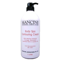 Mancine Body Spa Contouring Cream, Red, 1 Litre Pump Bottle, Each 1