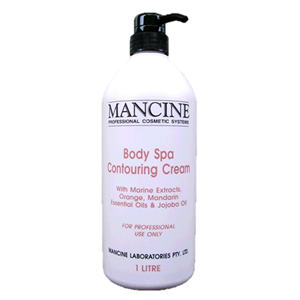 Mancine Body Spa Contouring Cream, Red, 1 Litre Pump Bottle, Each 1