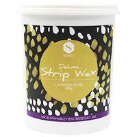 Sofeel Strip Wax Deluxe, Lavender Azure Scent, Dark Blue Synthetic Shimmer Resin, Microwavable Heat Resistant Jar, 800 grams, Each Each