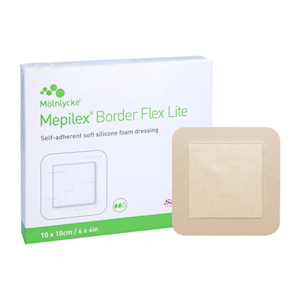 Mepilex Border Lite Silicone Foam Dressings, 10 x 10cm, Self Adherent, 5/Box Box