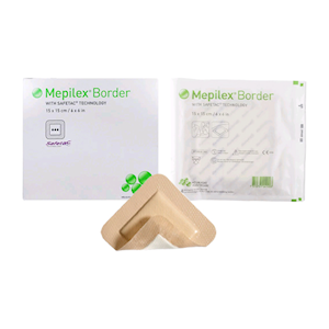 Mepilex Border Silicone Foam Dressings, 15 x 15cm, Self Adherent, 5/Box Box
