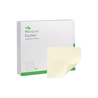 Exufiber Wound Fibre Gel Dressing, Nonwoven, Sterile, 15 x 15cm, 10/Box Box