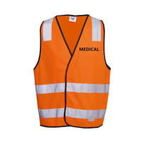 Holyshirt Medical Hi-Visibility Safety Vest, 100pct Polyester, Day and Night, Small, Orange, Each Each