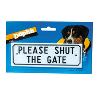 Gate Sign - Please shut the Gate, Recyclable Plastic, Each Each
