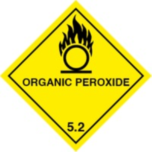 STICKERS, "ORGANIC PEROXIDE 5.2" 20X20MM, 250/ROLL Roll