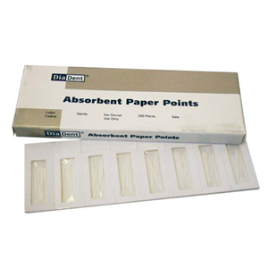Diadent Absorbent Paper Points, ISO Size No. 70, Biodegradable, Sterile, Green, 200/Cell Pack Each