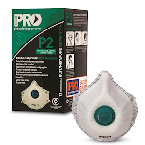 Pro Choice P2 N95 Disposable Dust Mask Respirator with Valve and Active Carbon Filter, 12 Pieces/Pack Pack