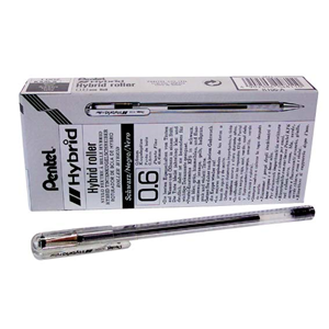 Pens P/Tel Hybrid Roller 0.6mm Black (12/Bx) Pack
