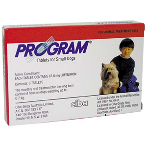 Program Tablet, for Small Dog, Red, 6 Tablets/Pack Each