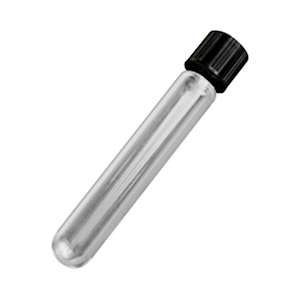 Test Tube, Glass, Pyrex, Black Phenolic Recyclable Plastic Screw Cap, Teflon Lined, 20 x 150mm, 34ml, 96/Pack Pack