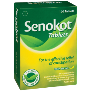 Senokot Tab 100 TGA AustR No R: 60850 Pack
