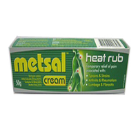 Out of Date, Metsal Heat Rub Cream, 50 grams, Each, Original Unopened Condition, Price Discounted, While Stocks last Each