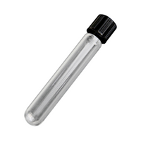 Test Tube, Glass, Black Phenolic Recyclable Plastic Screw Cap, 25 x 150mm, Each Each
