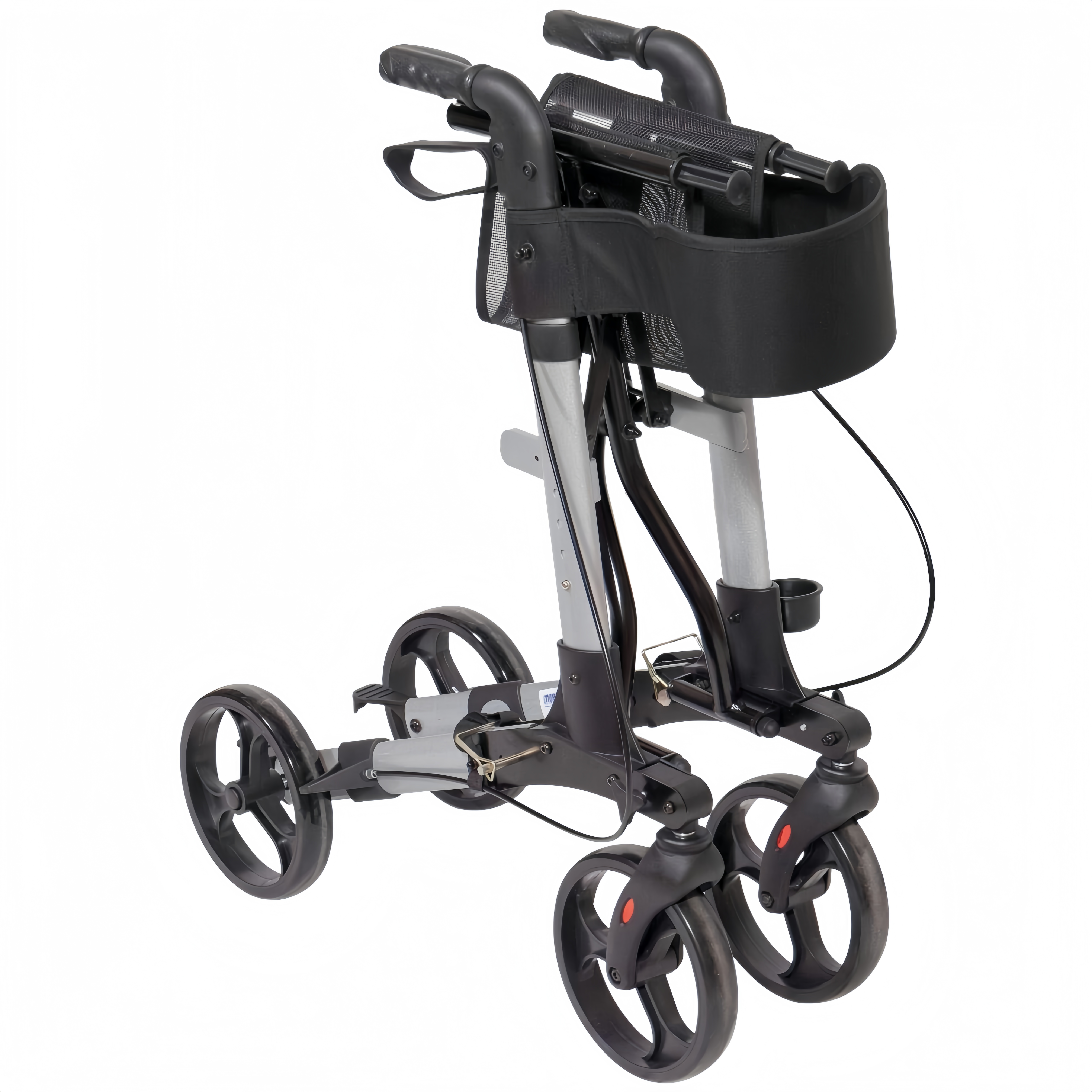 Livingstone Rollator Walker, 4 Wheel, with Seat and Bag, Silver, Each