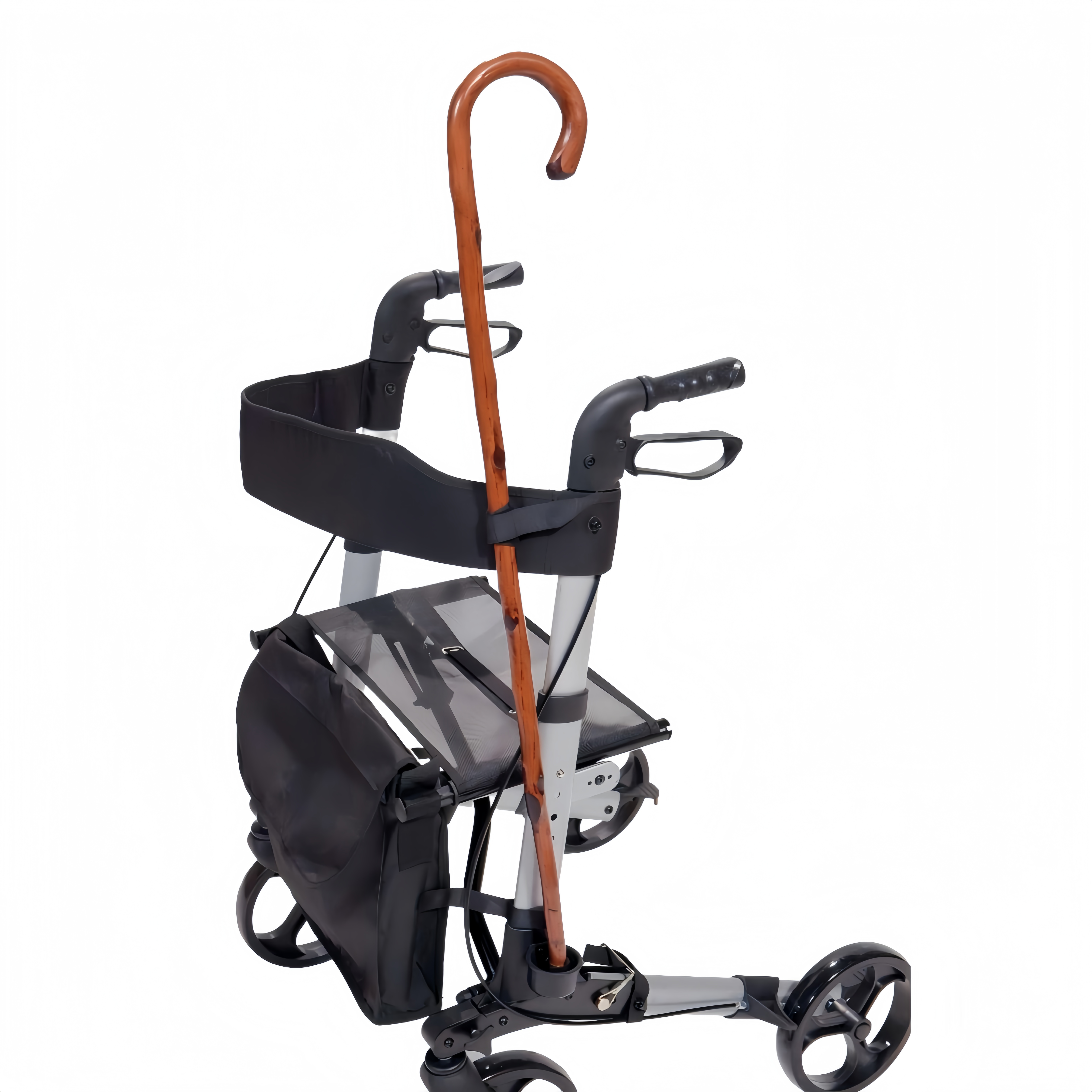 Livingstone Rollator Walker, 4 Wheel, with Seat and Bag, Silver, Each