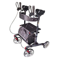 Livingstone Upright Rollator Walker, 10" Front Wheel with Seat and Bag, Grey, Each
