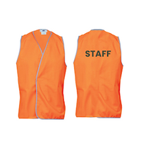 Livingstone High Visibility Safety Vest, Day Use,Customised Print Staff (Back), School Logo (Front), Large, Orange, Each Each