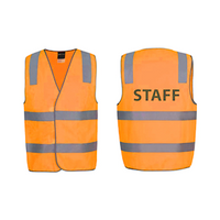 Livingstone High Visibility Safety Vest with Night Reflectivity, Customised Print Staff (Back), School Logo (Front), Medium, Orange, Each Each