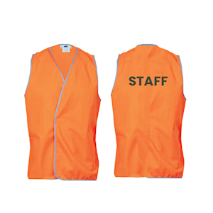 Livingstone High Visibility Safety Vest, Day Use,Customised Print Staff (Back), School Logo (Front), Small, Orange, Each Each