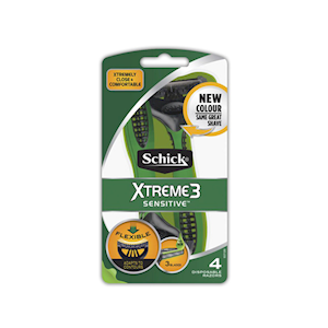 Schick Xtreme 3 Razors, Sensitive, Disposable, 10 Pieces/Pack Pack