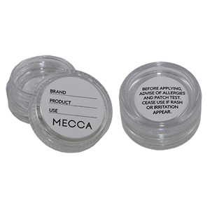 Cosmetic Sample Pots, Labelled Lid and Base, Clear Recyclable Plastic, 2ml, 500 Sets/Carton Carton