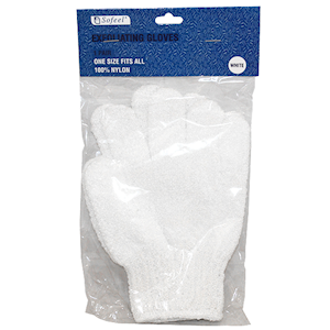 Sofeel Exfoliating Massage Gloves, Nylon, Blue, Fits All Sizes, 2/Pack Pair