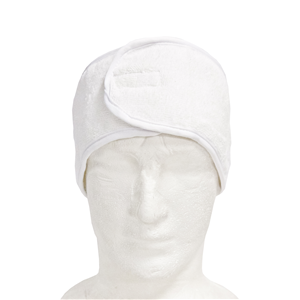 Sofeel Headbands, Cotton Terry Towel, Reusable, White, Adjustable Easy Fastening, 10x67cm, Each Each