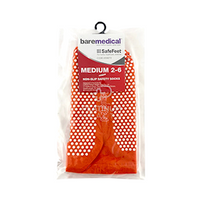Baremedical Safefeet Socks, Medium, Non-Slip, Orange, 1 Pair/Pack