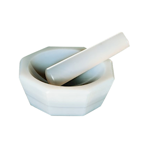Mortar and Pestle, Agate, 45mm, Inner Diameter: 130mm Outer Diameter: 150mm, Set Each