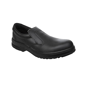 Slipbuster Lite Slip On Safety Shoes, Size 45, Black, Pair Pair