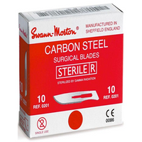 Out of Date, Swann Morton Surgical Scalpel Blade, Size 10, Carbon Steel, Sterile, Loose, Price Discounted, While Stocks last Each