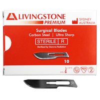 Out of Date, Liv Premium Surgical Scalpel Blade, Carbon Steel, Size 10, 100/BX, Original Unopened Condition, Price Discounted, While Stocks