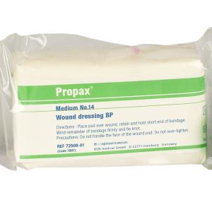 WOUND DRESSING # 14 10CMX15CM PAD 7.5CMX2M BANDAGE Each