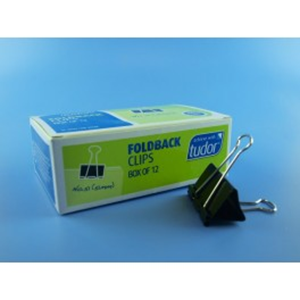 Tudor Foldback Clips, 51mm, 12/Box Box