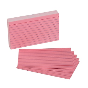 Guide Cards 3"X5" Pink Ruled Pack/100 Pack