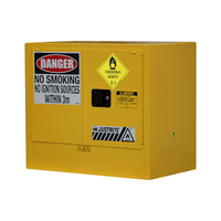 Justrite Safety Storage Cabinets for Oxidising Agents, 100 Litres, 800 x 920 x 565mm, 2 Shelves, 2 Door, Yellow, Each Each