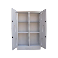 Safety Storage Cabinet for Corrosive Substances, 250L, 1760 x 1100 x 450mm, 3 Shelves, 2 Doors, Polypropylene, Grey, Each Each