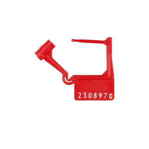 Red Lifeline Security Cart Seals, Polypropylene, Red, 100/Bag Bag