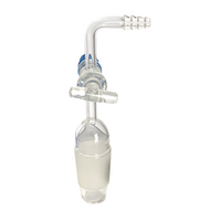 Glassco Adapter, with 2.5 Glass Stopcock and Drip Tip, Right Angle, Cone 29/32, Borosilicate 3.3 Glass, Each Each