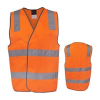 High Visibility Safety Vest, 6 Extra Large, Orange, H Back Reflective Pattern, Day/Night Use, Each Each