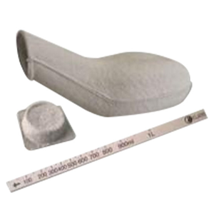 Curas Male Urinal Urine Bottle, Disposable Biodegradable Pulp with Round Lid, with Measure Stick, 1 Litre, 120/Carton Carton