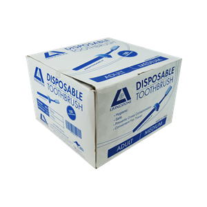 Livingstone Disposable Toothbrush, Adult, Medium Bristles, 1/Pack, 100 Packs/Box Box